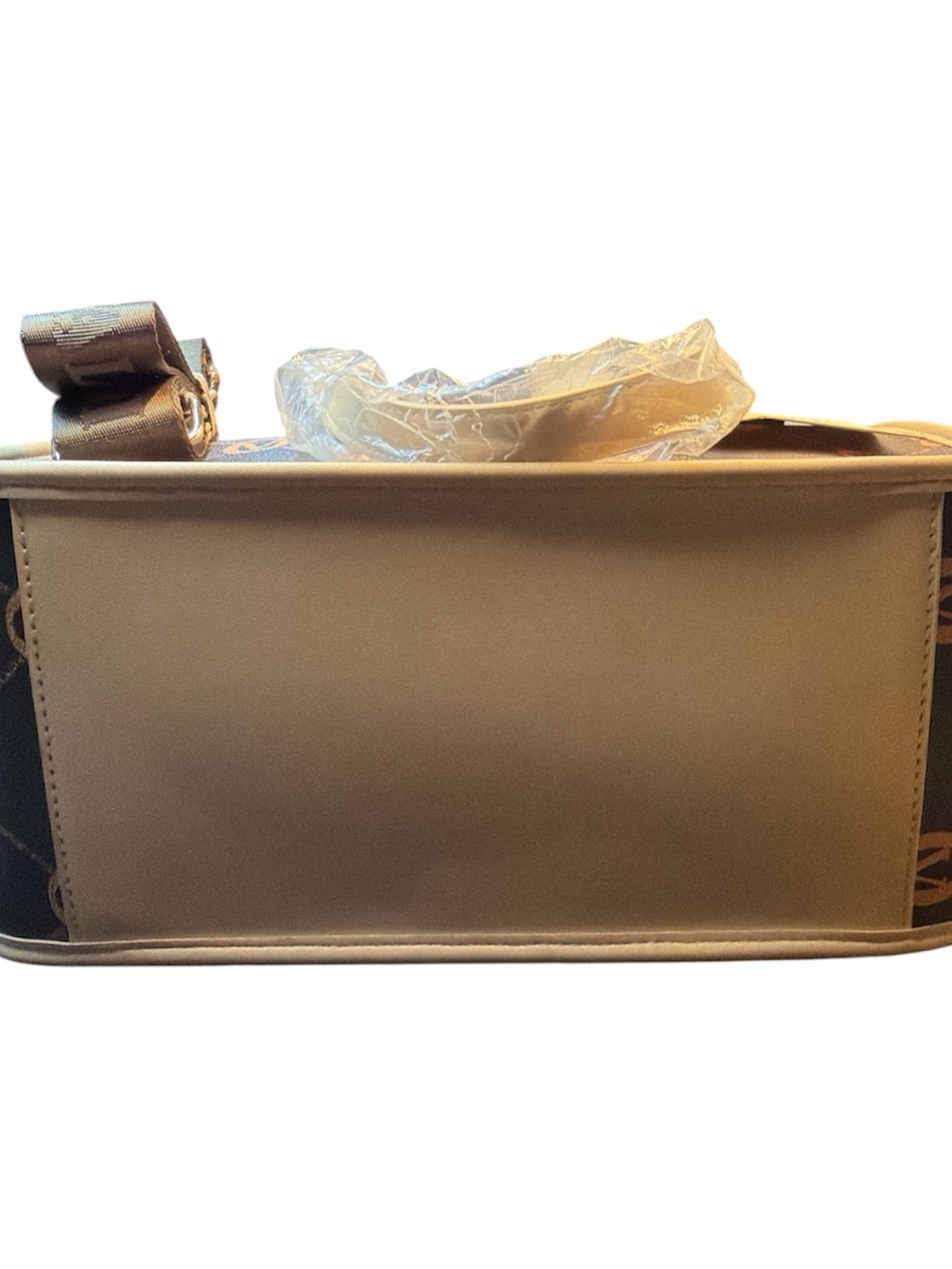 Valentino Orlandi Brown Tote with Beige Trim and Logo Print NWT MSRP $149 - Picture 4 of 8